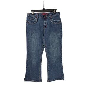 Vintage Y2K Out Jeans Womens Stretch Denim Capri Size 14 Blue